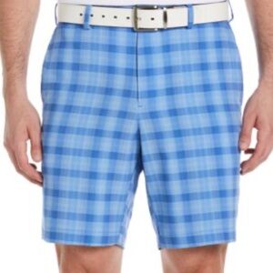 NWT- PGA TOUR Men's Moisture-Wicking Stretch Shadow Plaid 9" Golf Shorts  sz 34